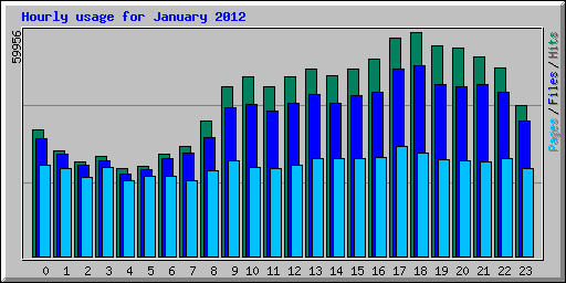 Hourly usage for January 2012