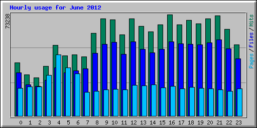 Hourly usage for June 2012