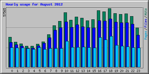 Hourly usage for August 2012