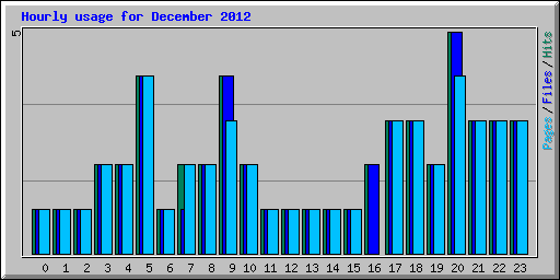 Hourly usage for December 2012